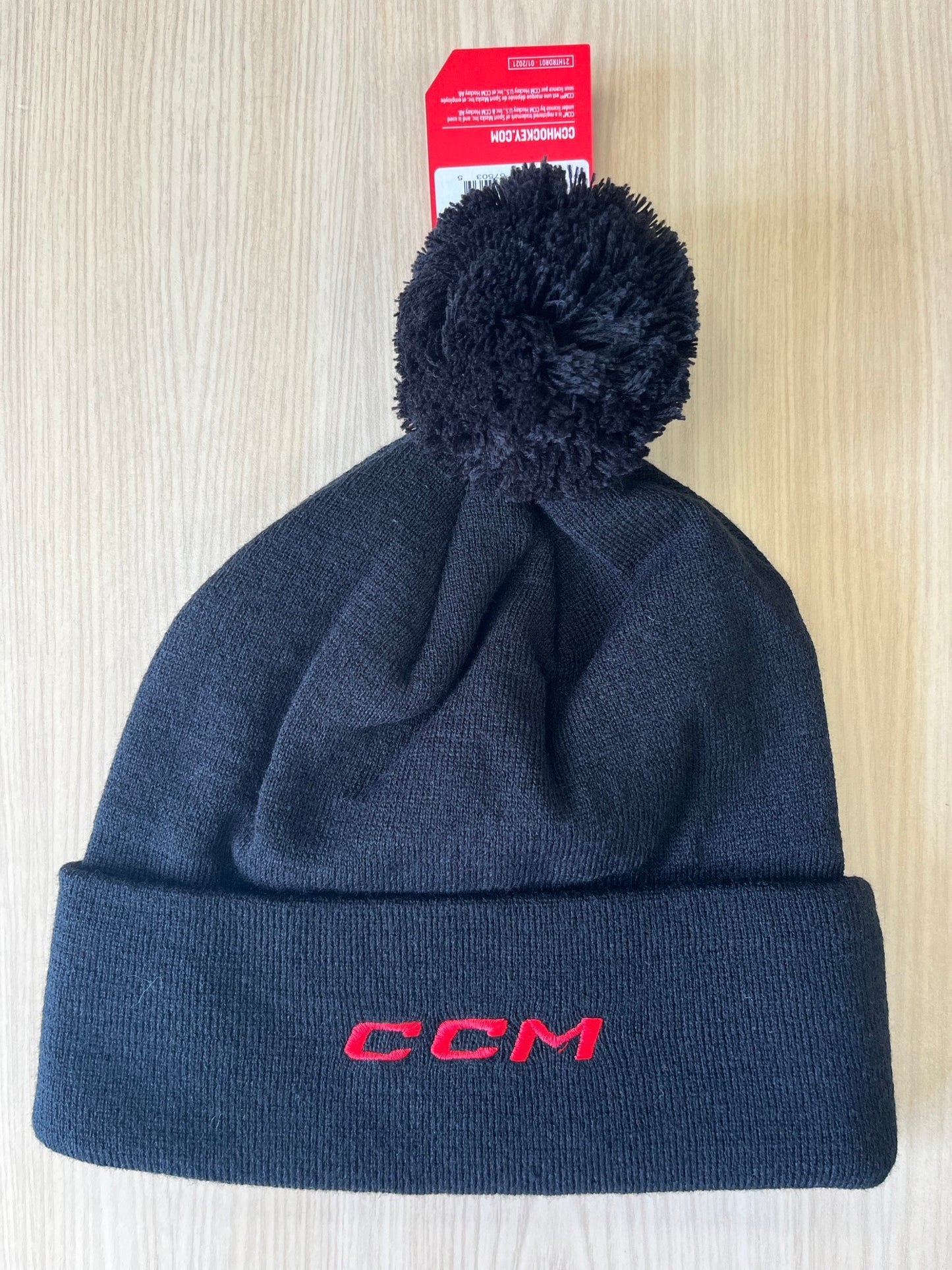 Icecats Black Toque with Pom Pom