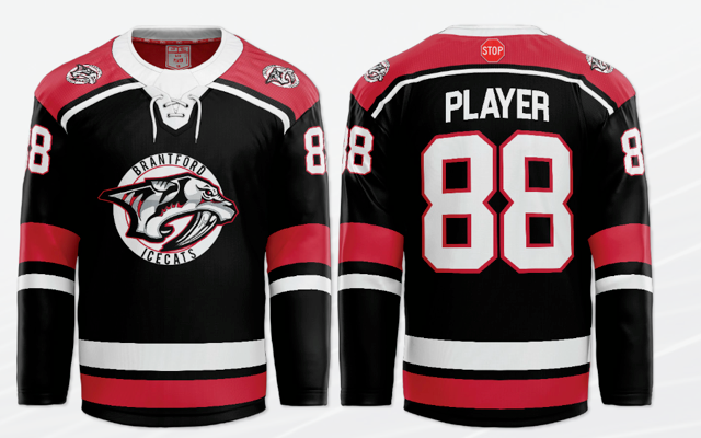 Brantford Icecats Bardown Black Jersey