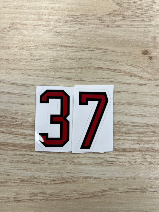 Helmet Number Stickers